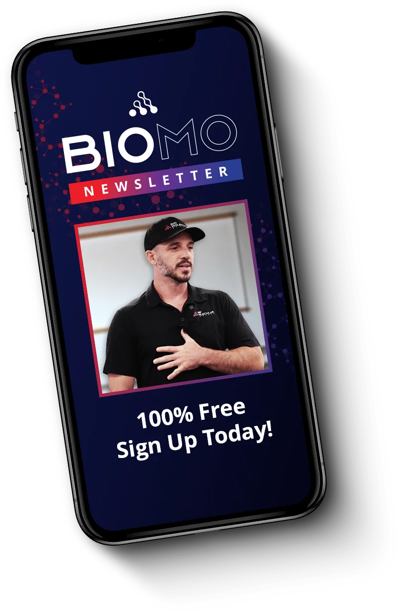 The BioMo newsletter on iPhone